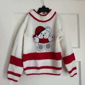 Vintage Christmas Teddy Bear Sweater
